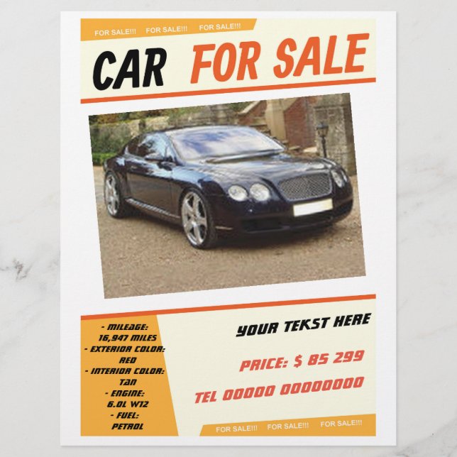 Your car for sale flyer (Front)