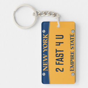 Your car number. New York. Editable Key Ring