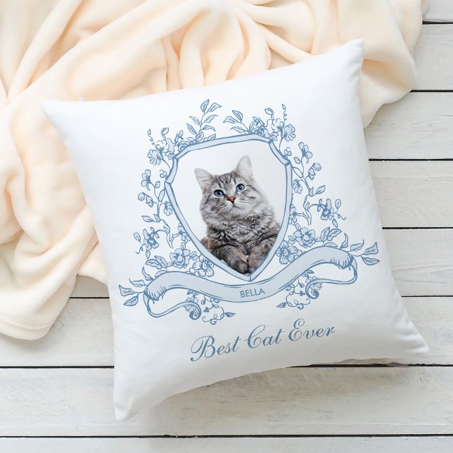 Your Cat in a Chinoiserie Crest | Best Cat Ever Cushion (Creator Uploaded)