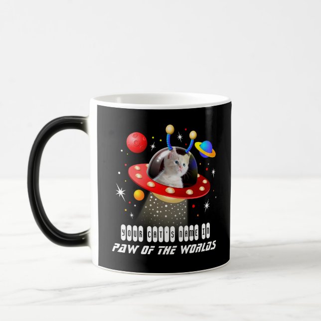 Your Cat in an Alien Spaceship UFO Sci Fi Film Magic Mug (Left)
