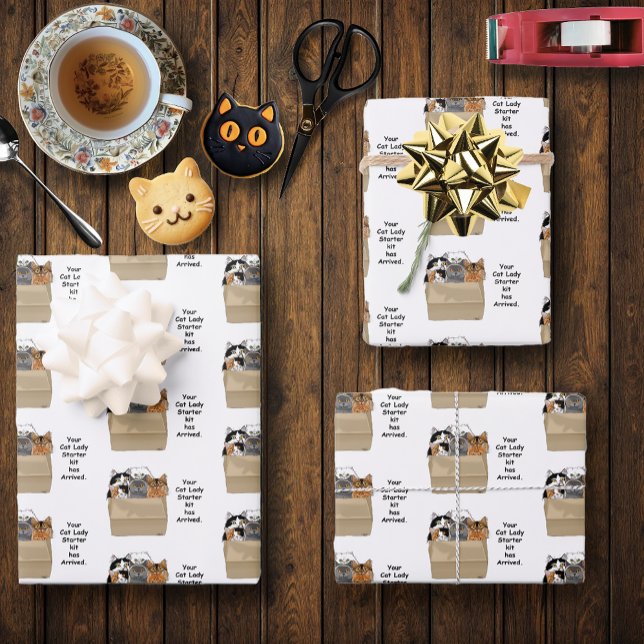 Your Cat Lady Starter Kit Wrapping Paper Sheet (Creator Uploaded)