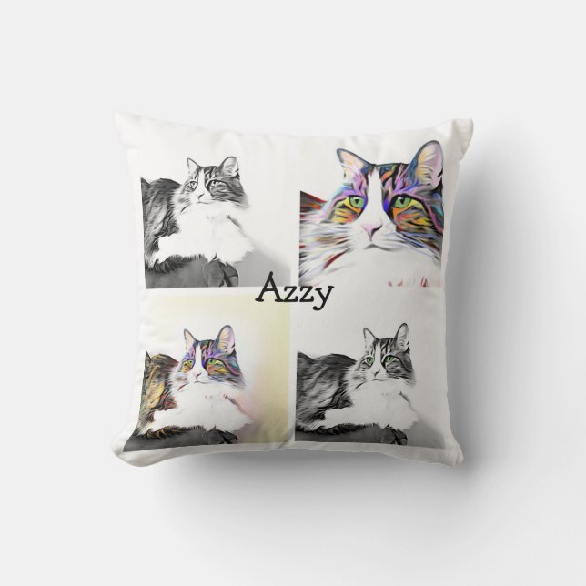 Your cat name, stunning modern cat cushion (Front)