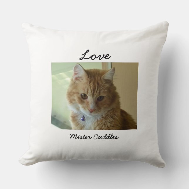 Your Cat Photo Personalised Pillow (Front)