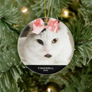 Your Cat Photo Personalised Year Ceramic Ornament