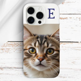Your Cat Photo Stylish Monogrammed iPhone 16 Pro Case