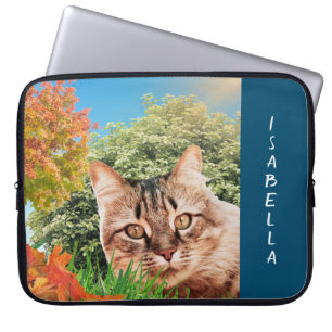 Your Cat Picture Custom Pet Photo Portrait Laptop Sleeve