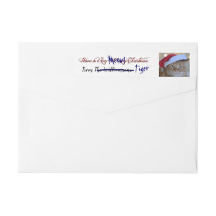 Your Cat Steals Your Christmas Return Address Wrap Around Label