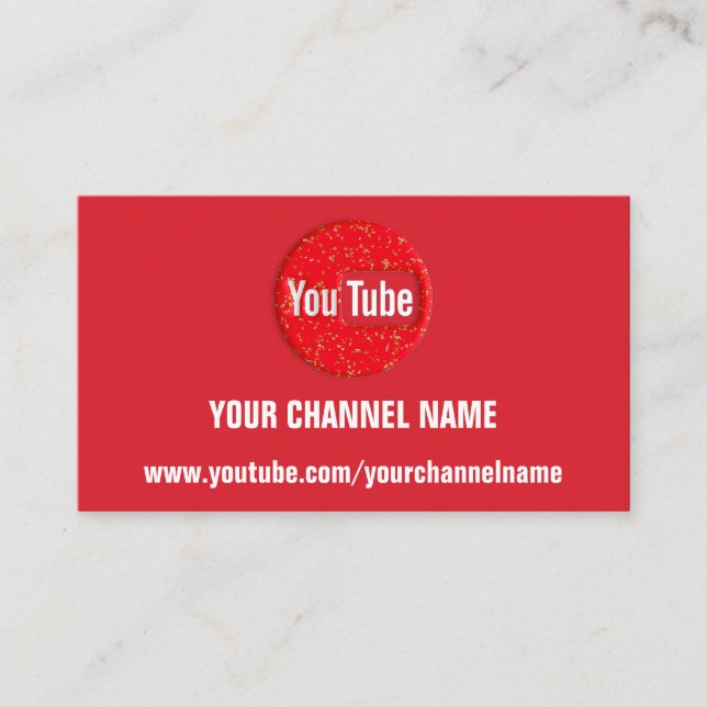 YOUR CHANNEL NAME YOUTUBER SUSCRIBE LOGO QR CODE BUSINESS CARD (Front)
