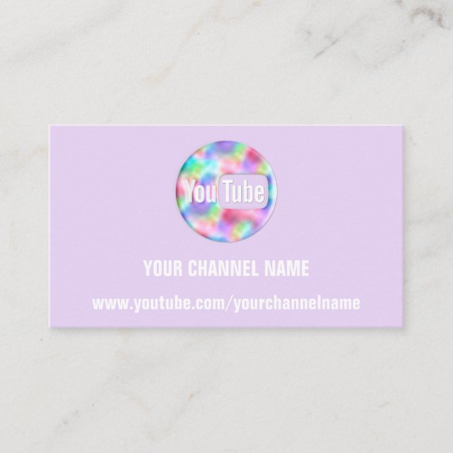 YOUR CHANNEL NAME YOUTUBER SUSCRIBE LOGO QR PINK BUSINESS CARD (Front)