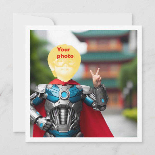 Your child as a superhero, custom superhero card (Front)