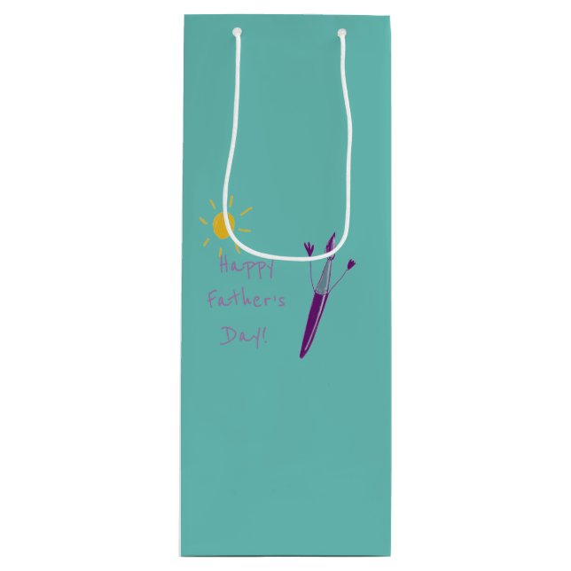 Your Child’s Artwork For Dad Wine Gift Bag (Front)