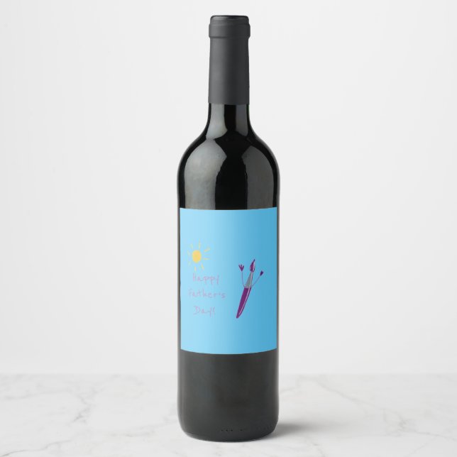 Your Child’s Artwork For Dad Wine Label (Front)