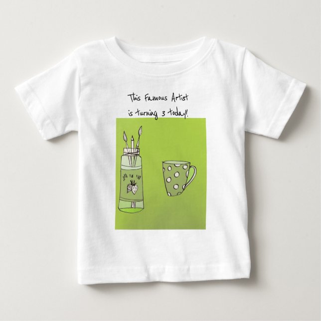 Your Child’s Artwork On A Baby Birthday T-Shirt  (Front)