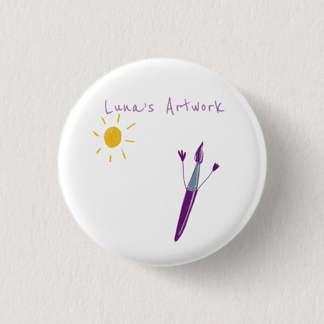 Your Child’s Artwork On A Button (Front)