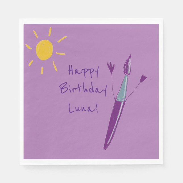 Your Child’s Artwork Party Napkin (Front)