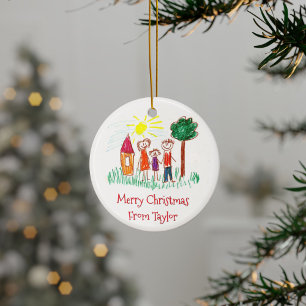 Your Child's Artwork Christmas Ceramic Ornament
