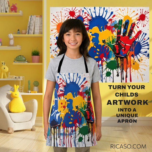 Your Childs Artwork One Of A Kind Personalised Apron (Your Childs Artwork One Of A Kind Personalized Apron by Ricaso. make your own custom gifts)