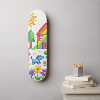 Your Childs Artwork One Of A Kind Personalised Skateboard