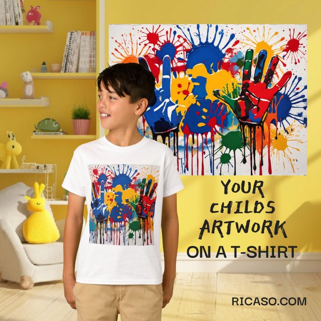 Your Childs Artwork One Of A Kind Personalised T-Shirt (Your Childs Artwork One Of A Kind Personalized T-Shirt by Ricaso Put your children's art on products)