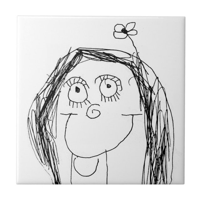 Your Child's Drawing - Mother's Day Gift Ceramic Tile (Front)