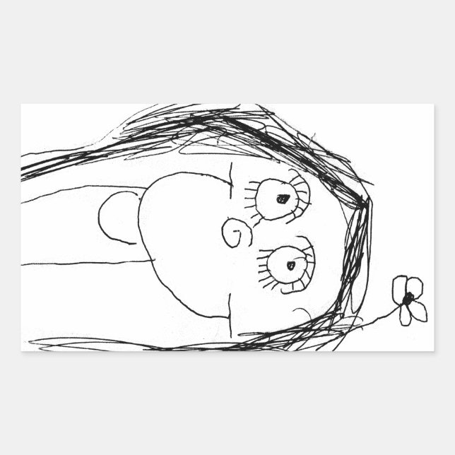 Your Child's Drawing - Mother's Day Gift Rectangular Sticker (Front)