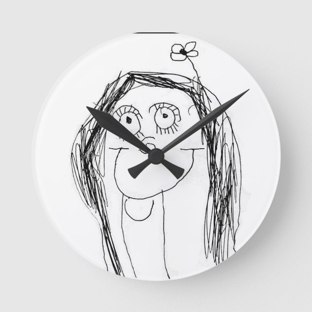 Your Child's Drawing - Mother's Day Gift Round Clock (Front)