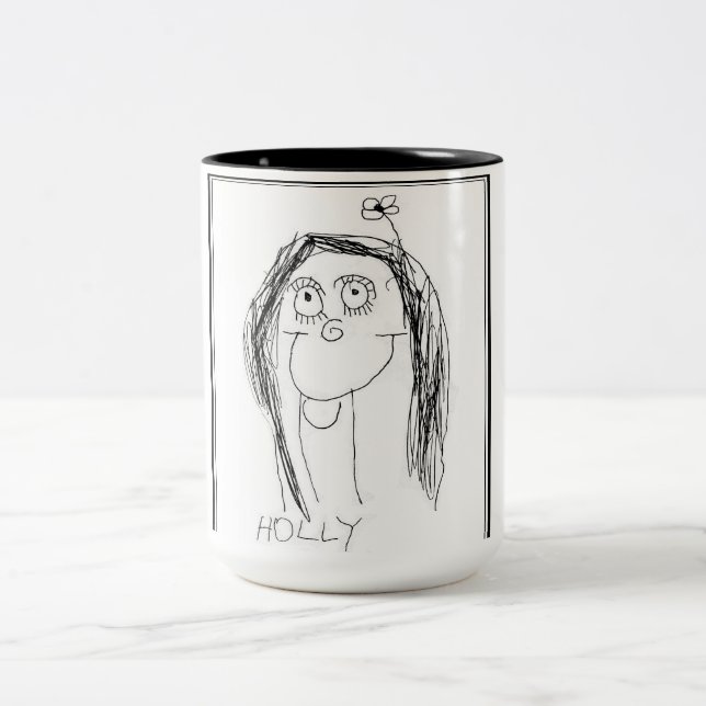 Your Child's Drawing - Mother's Day Gift Two-Tone Coffee Mug (Center)