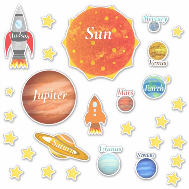 Your Childs Name Planets Spaceships Solar System (Front)