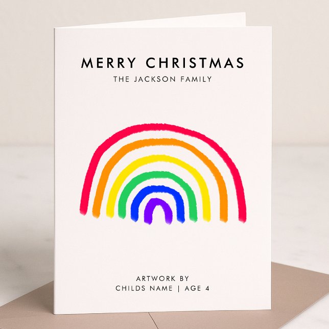 Your Child's Own Artwork | Kids Drawing Christmas  Holiday Card (Creator Uploaded)