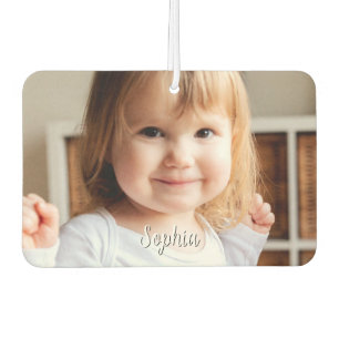 Your Child's Photo & Script Name Car Air Freshener