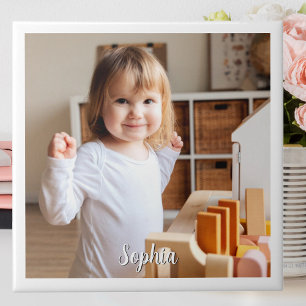 Your Child's Photo & Script Name Ceramic Tile