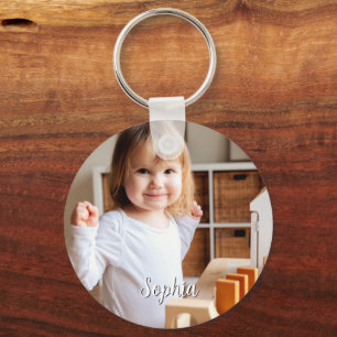 Your Child's Photo & Script Name Key Ring