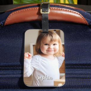 Your Child's Photo & Script Name Luggage Tag
