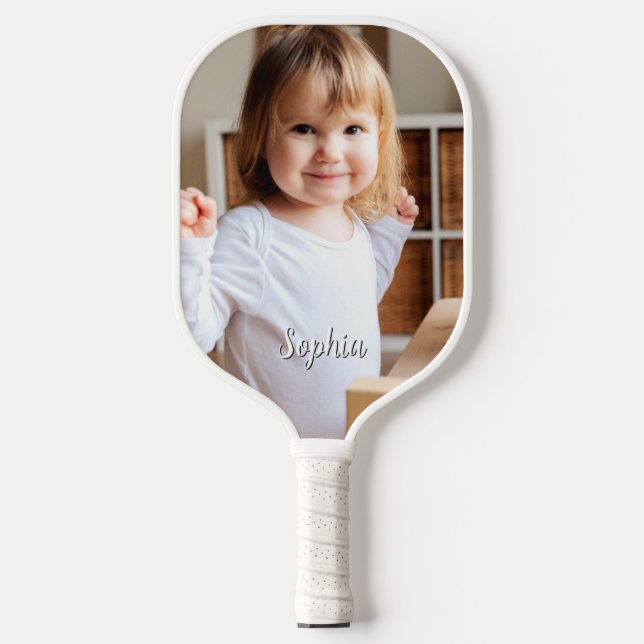 Your Child's Photo & Script Name Pickleball Paddle (Front)