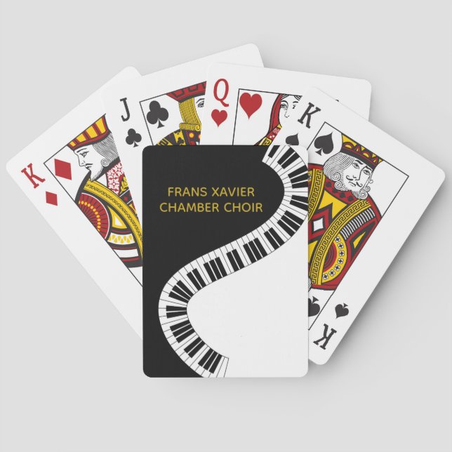 Your Choir Name Piano Keyboard Musical Playing Cards (Back)