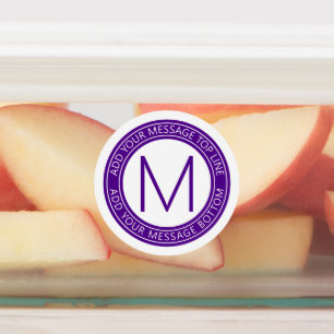 Your Circular Text & Monogram Purple Waterproof