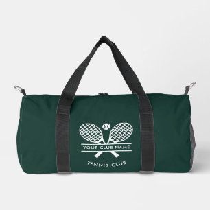 Your Club Name Tennis Rackets Icons Green Duffle Bag