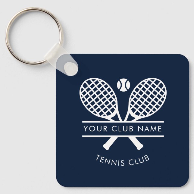 Your Club Name Tennis Team Players Custom Key Ring (Front)