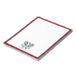 Your Club Name Tennis Team Staff Stewart Tartan Notepad