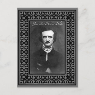 Your Color/Text Edgar Allen Poe Vintage Border Postcard