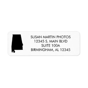 Your Colour Alabama Modern Minimalist Return Address Label