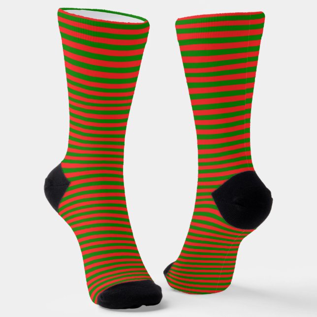 Your Colour and Green Stripes Socks (Angled)