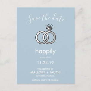 Your Colour Choice Happily Ever After Save the Dat Announcement Postcard