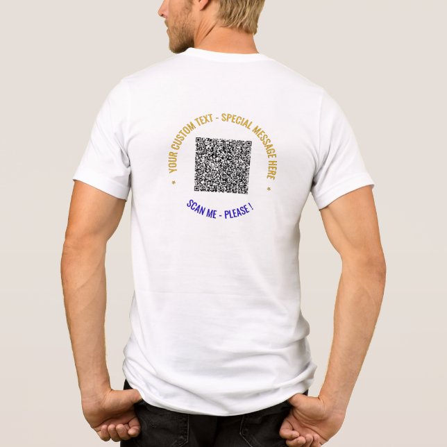 Your Colour QR Code and Custom Text Template Tri-Blend Shirt (Back)