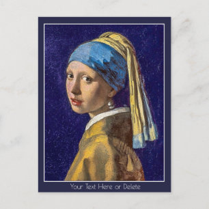 Your Colour/Text Vermeer Girl with a Pearl Earring Postcard
