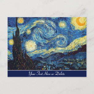 Your Colour/Text Vincent van Gogh Starry Night Art Postcard