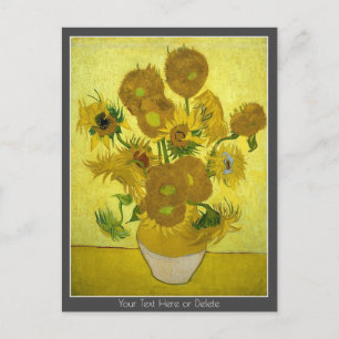 Your Colour/Text Vincent van Gogh Sunflowers 1889 Postcard