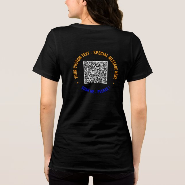 Your Colourful QR Code T-Shirt with Custom Text Tri-Blend Shirt (Back)