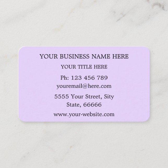 Your Colours and Font Logo or Photo Business Card (Back)