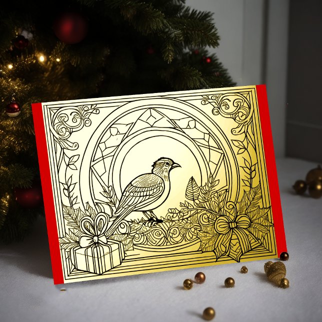Your Colours Christmas Bird Foil Holiday Card (Creator Uploaded)
